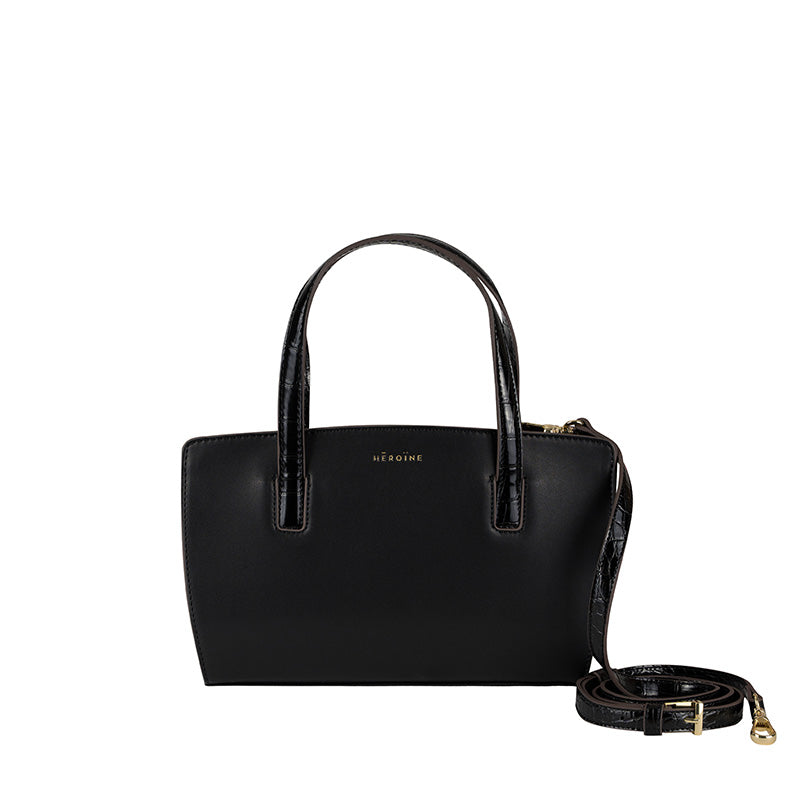 Handtasche Handytasche schwarz recyceltes Leder