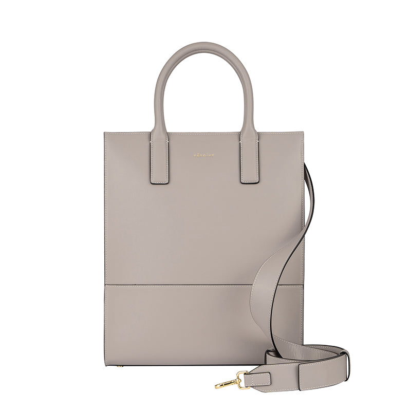 Handtasche Laptoptasche soft taupe grau recyceltes Leder